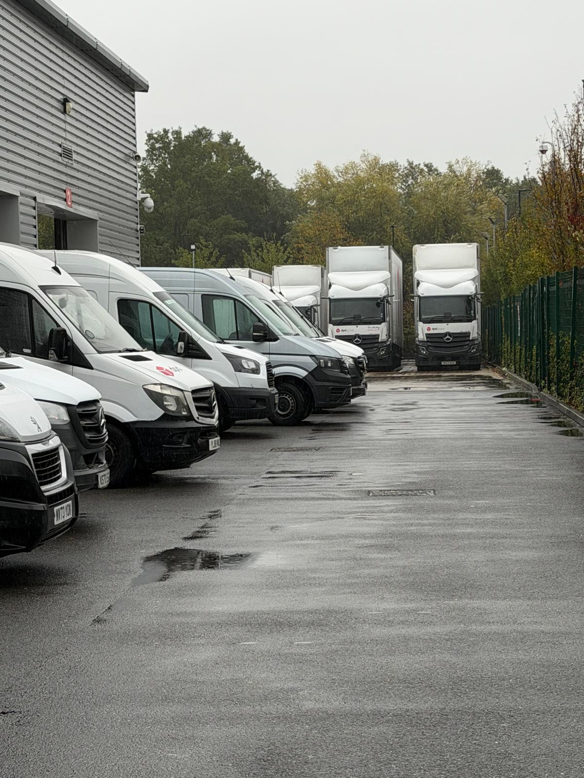 Commercial delivery vehicle on the road